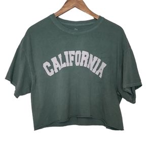 California Graphic Short Sleeve Cropped Shirt Size L
